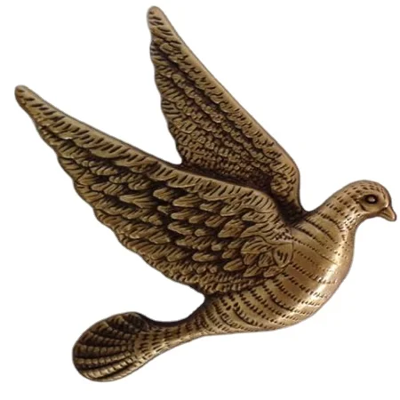 Antique Bronze crafts for funeral Wall Plate Dove with Olive Branch