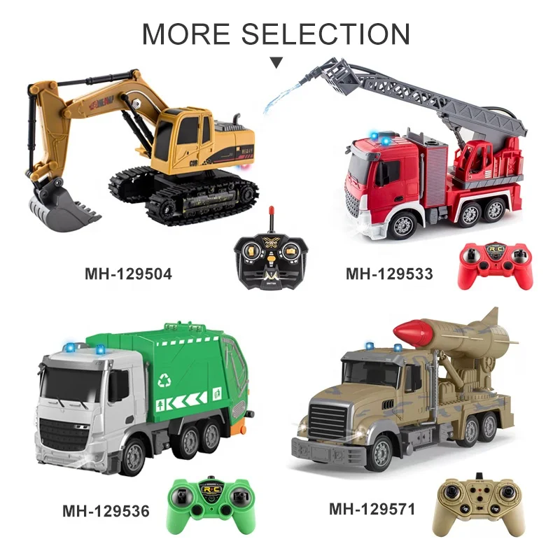 7 Channel 1:24 RC Fire Truck Toy 2.4G Kids Remote Control Car Fire Fighting Vehicle Toy