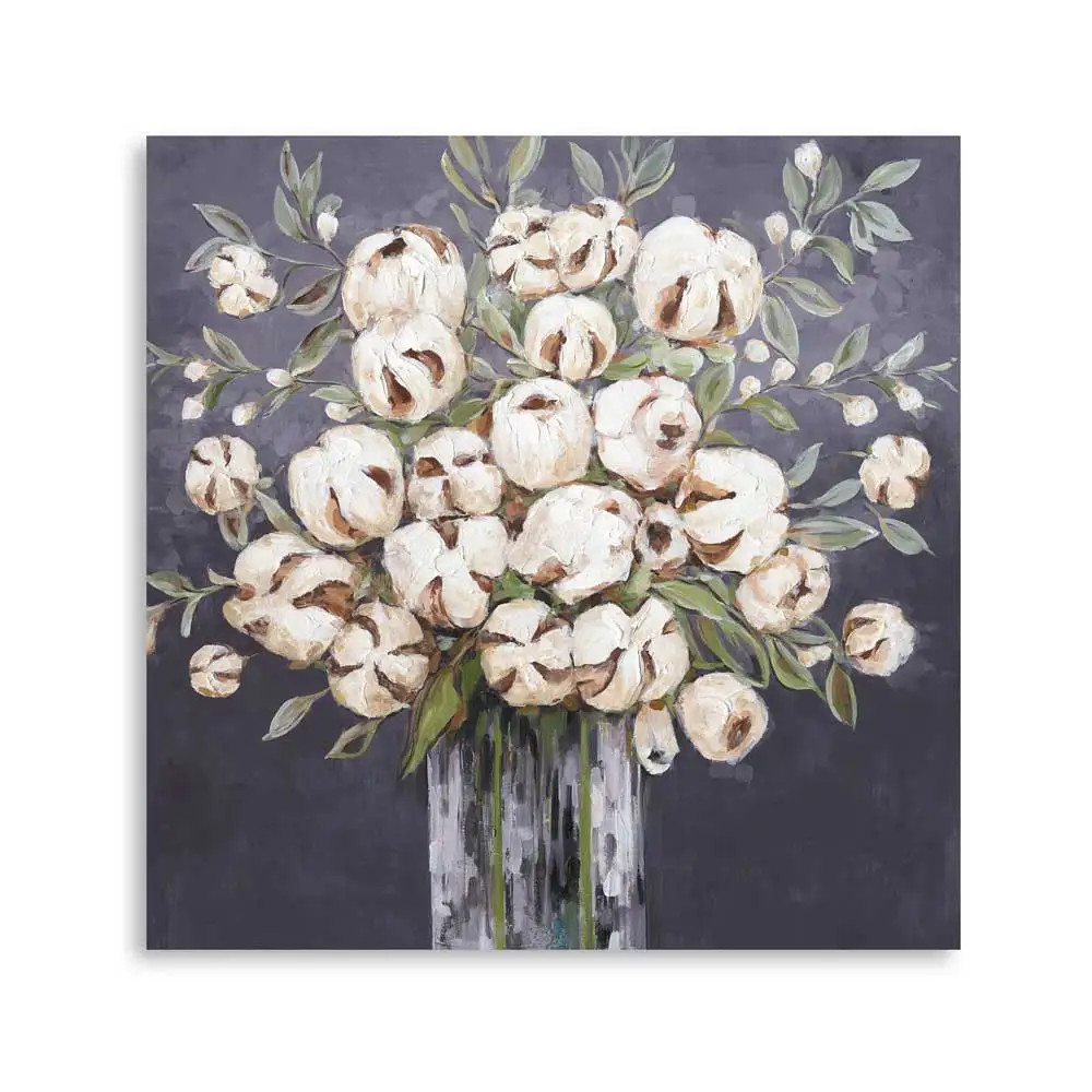 Amazon Hot Selling Flower Canvases Picture Decor Flower Handmade Oil Painting Art For Living Room Decoration