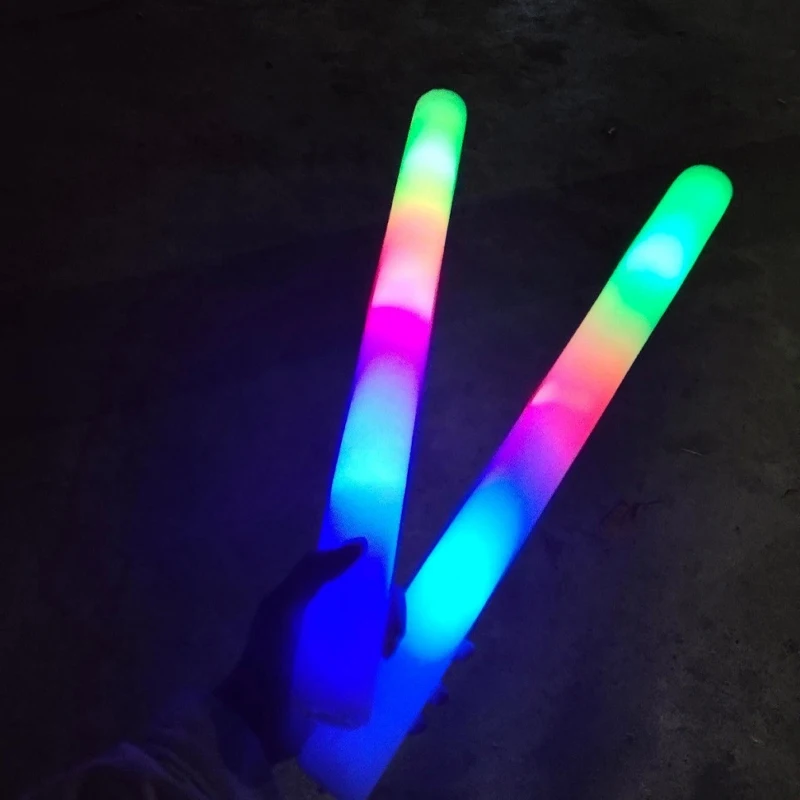 Led Luminous Sticks Party Rave Foam Glow Stick Rgb Fluorescent Dark Light for Bar Wedding Birthday Festival Supplies Accessories