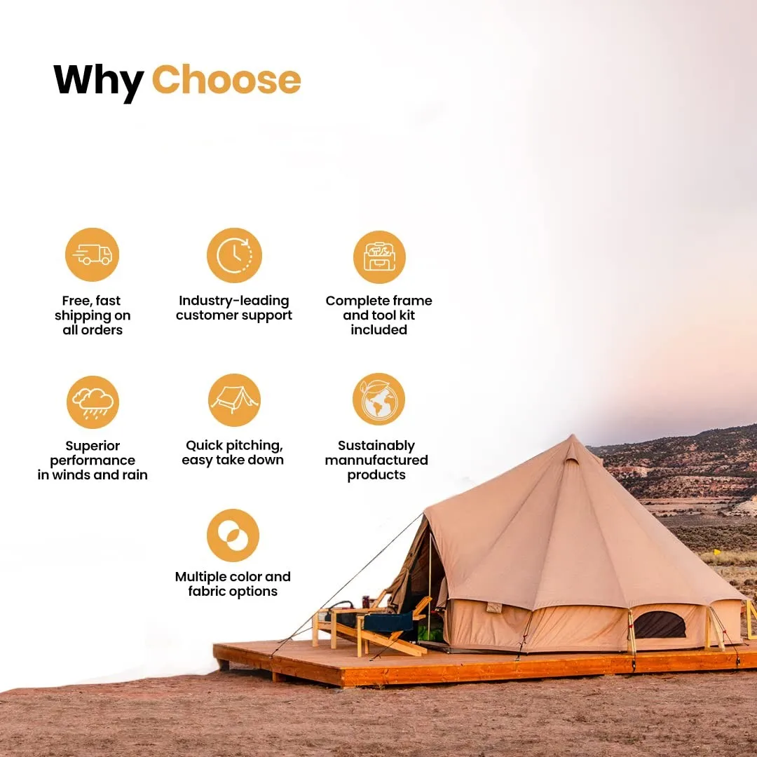 Acome Outdoor Cotton Canvas Yurt Tent Double Layer Canvas 4 Season Family Tent Luxury Event Bell Tent