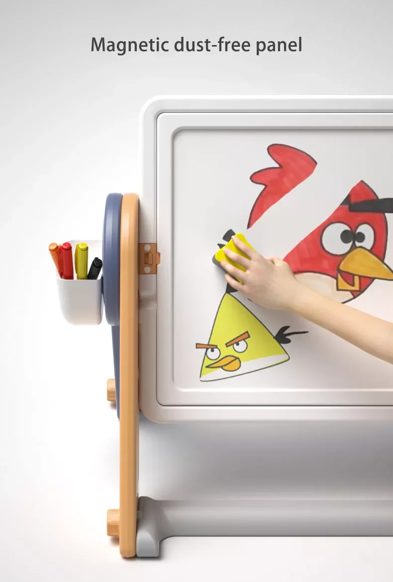 6 in 1 Multi Game Table for Kids Drafting, Drawing, Block Building, Learning, Sea & Sand Playing, Storage, Block Wall