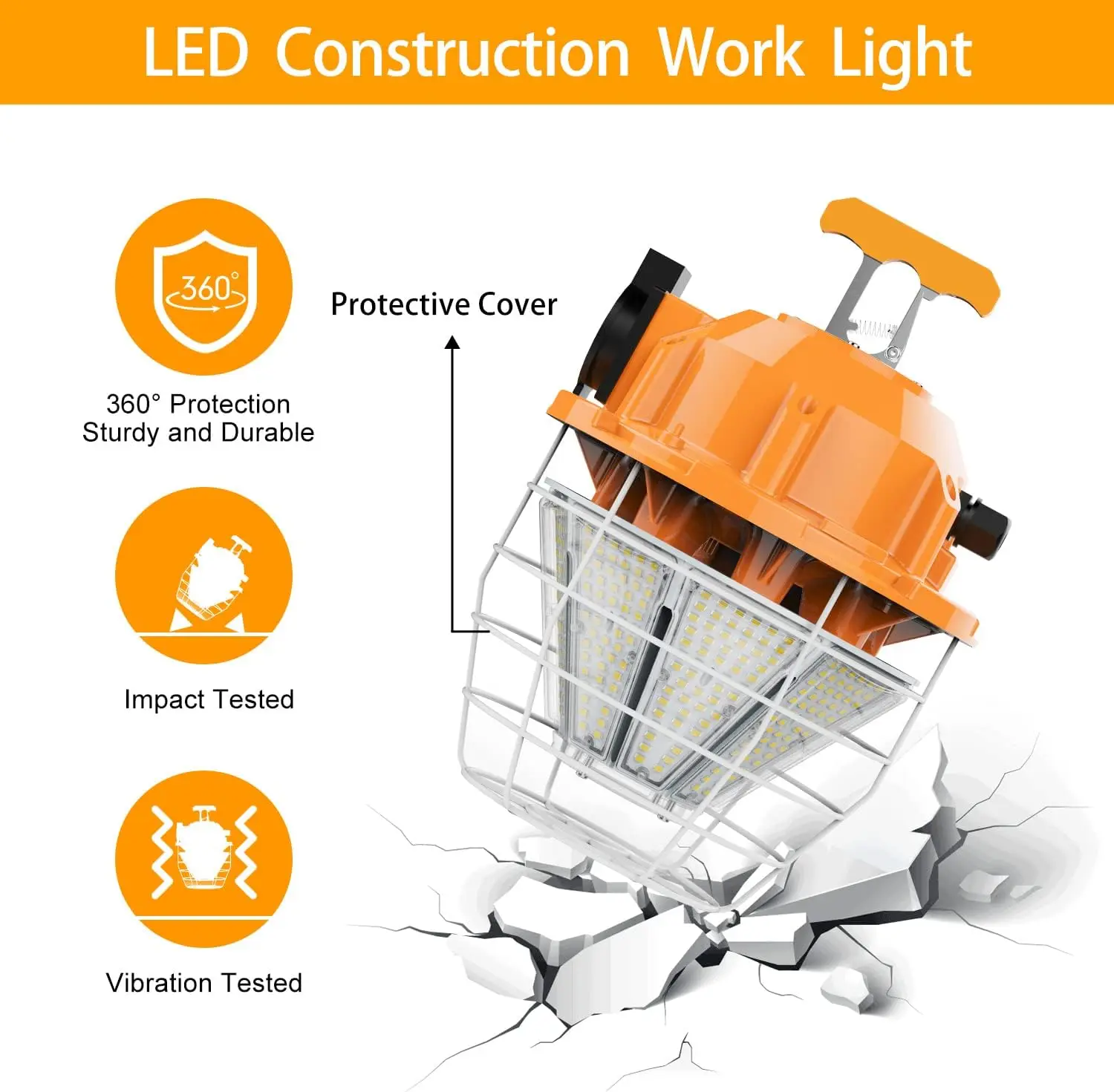 Double waterproof IP65 150W portable work light  High bay light 5 years warranty construction site use led work light