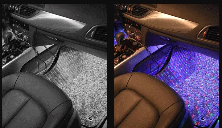 
HOT Factory price colorful car atmosphere lamp car star light decorative seat light remote control starlight 