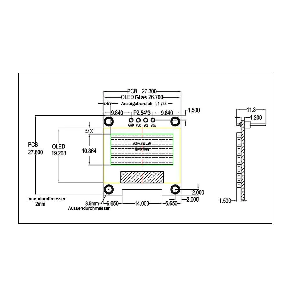 I2C OLED 0 96 дюймов дисплей модуль IIC SSD1306 128 64 ЖК-дисплей с белой Du pont провод 40-Pin Женский для Arduino
