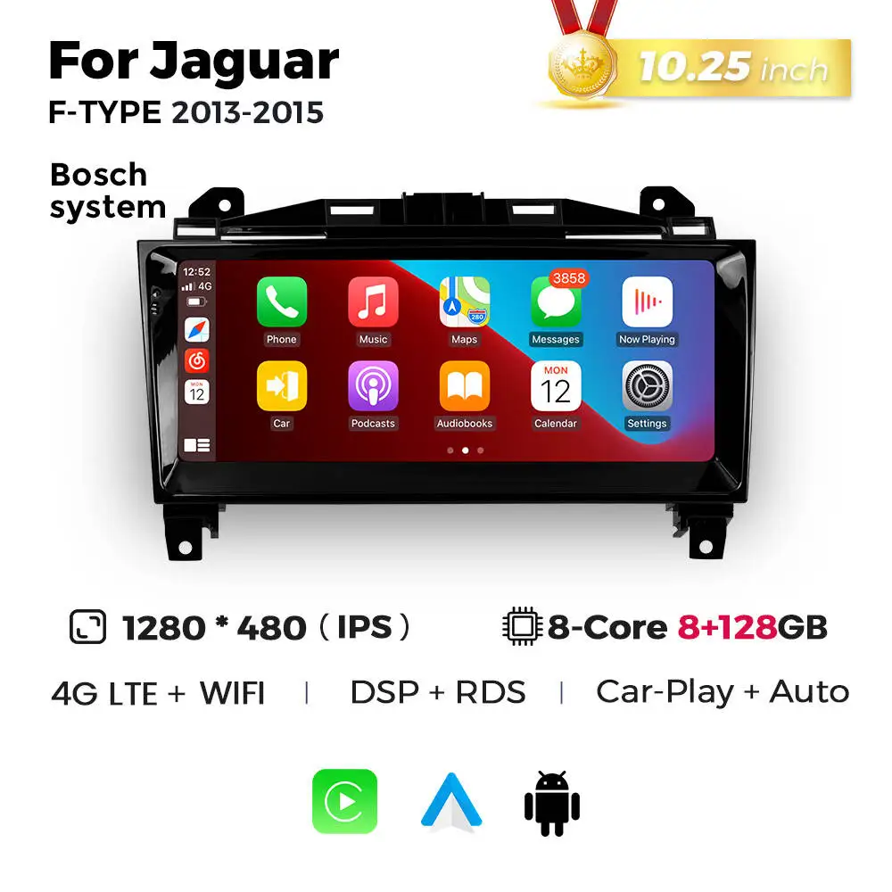 MEKEDE android 12 car stereo system 8core GPS navigation for Jaguar F-TYPE 2013-2015 BT RDS SWC 360 camera 4G LTE WIFI