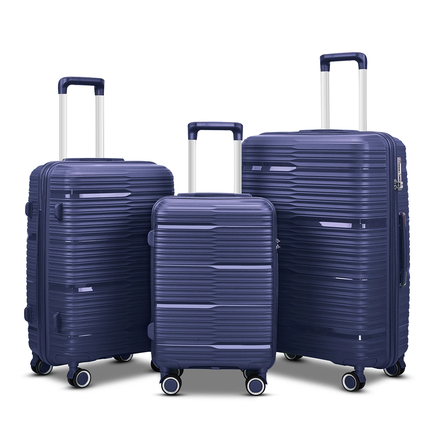 PP Trolley Luggage 20 24 28 Inch Wholesale PP Suitcase Sets Travel Bag Customized Traveling PP Luggage   Set Hard Shell
