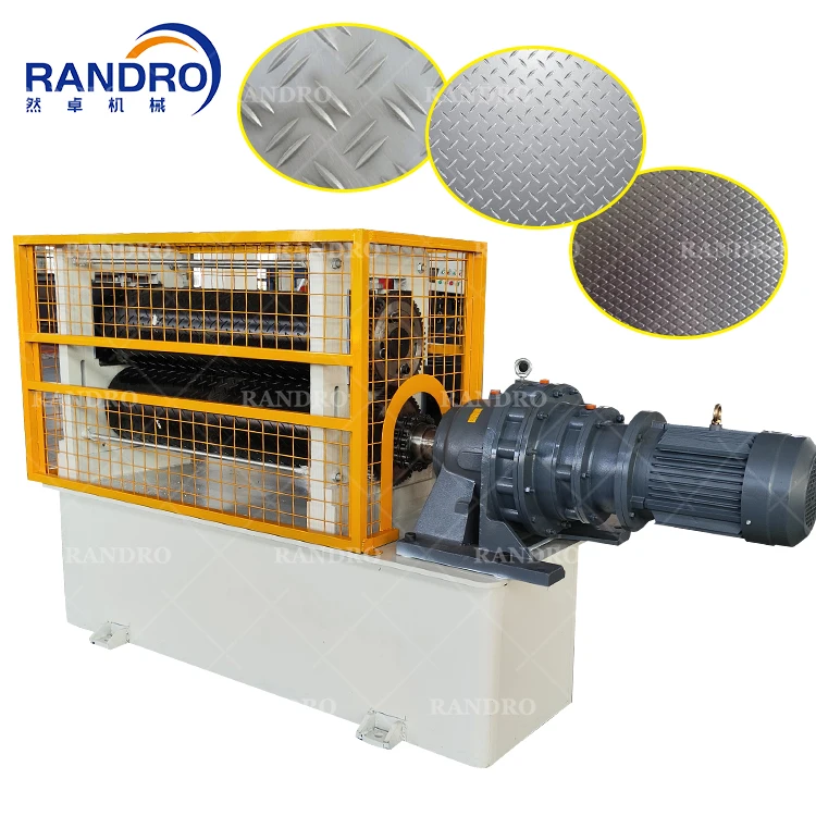 RANDRO Automatic Metal Solid Embossing Rollers Chequered Plate Embossing Machine Steel Plate Rolling Forming Making Machine