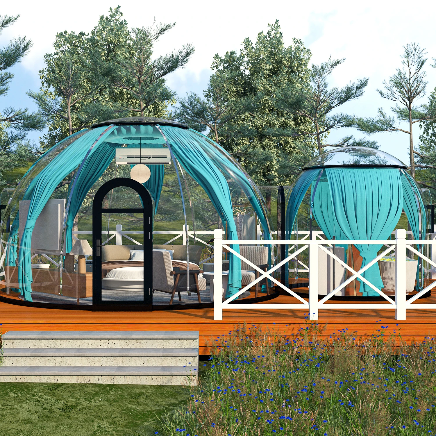 Full House Outdoor Prefab Dome House Room Geodesic Polycarbonate Dome House