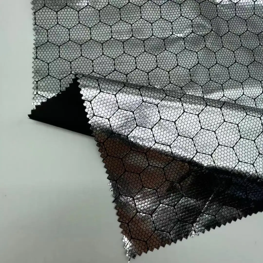 50D 300T foil ripstop print pongee fabric for Jacket lining