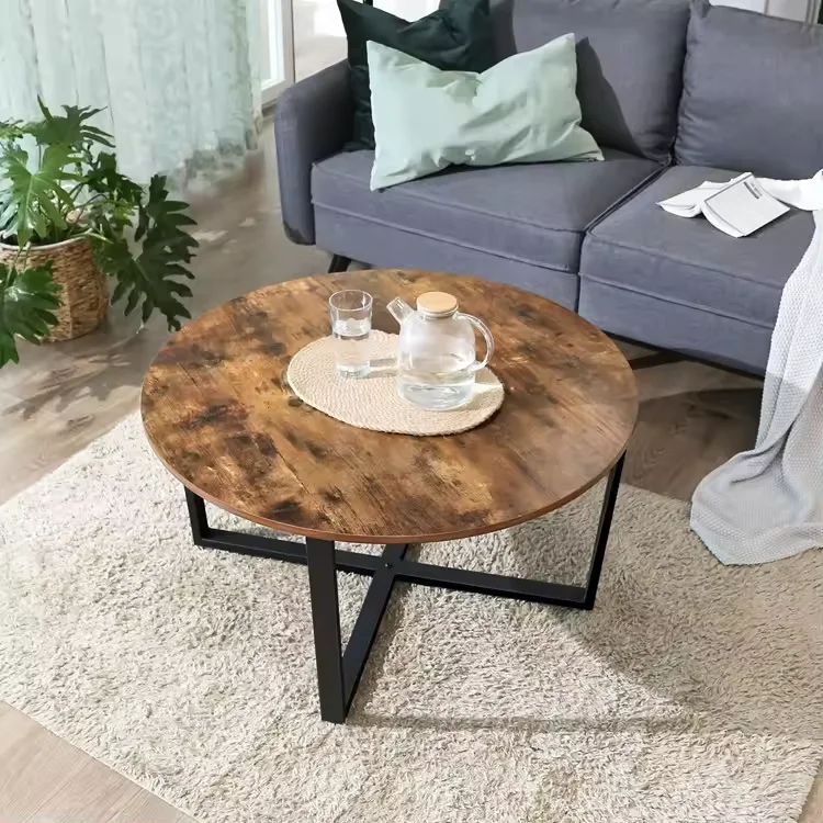 factory supplier oak round coffee table easy assemble furniture wood side table for sale