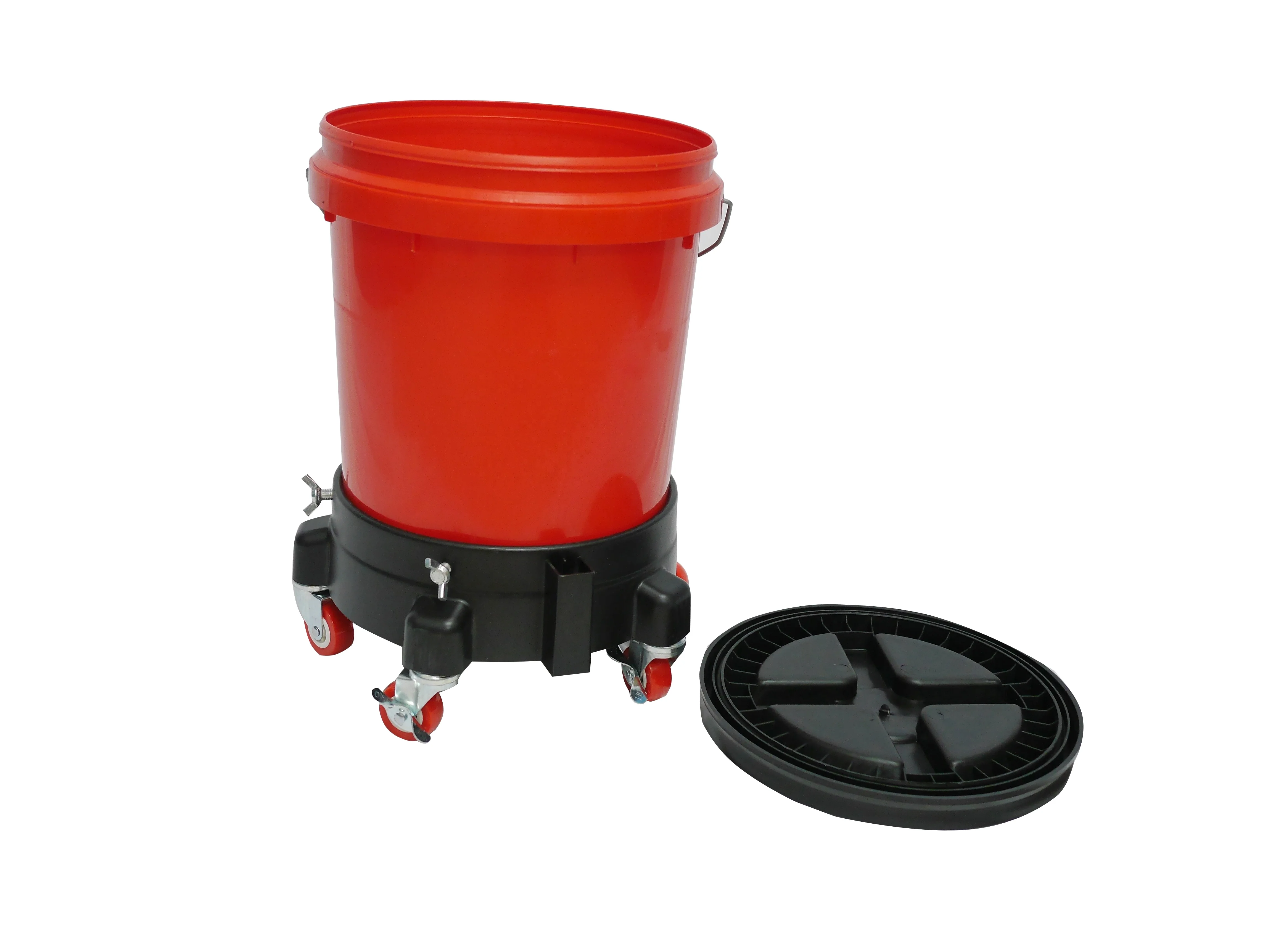 Plastic Bucket Dolly With 5 Wheels and 2 Locking Casters For Easy Car Washing Trolley Dolly Heavy Duty