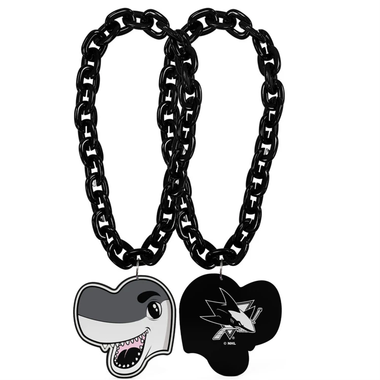 customizable 3D Detachable Magnet Via Ring Loop Vibrant Mascot Fanchain Eva Fan Chain Necklace Foam With Led Light