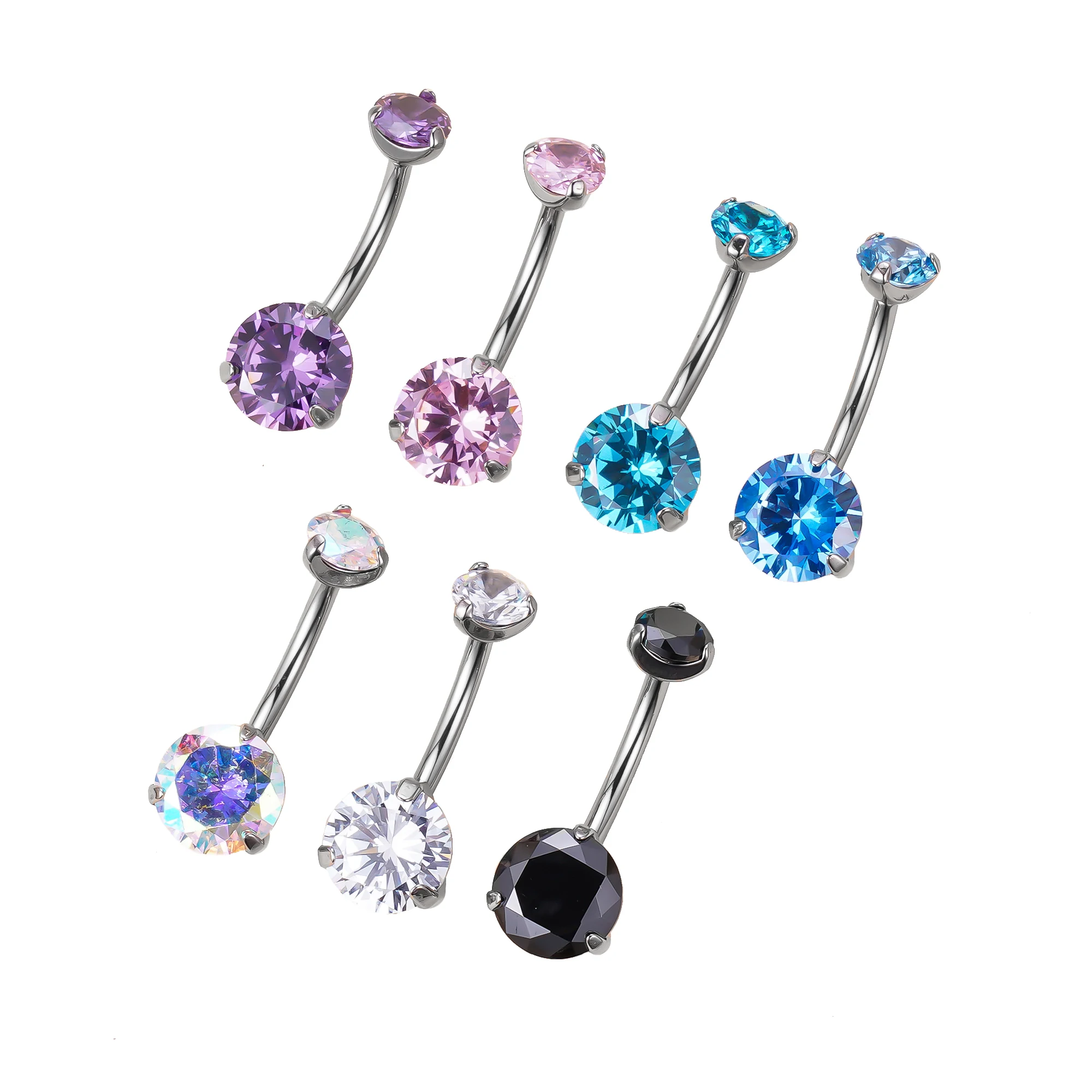 GZN Belly Button Ring Collection G23 Titanium 14G Internal&External Thread Body Jewelry Piercing Navel Ring Wholesale