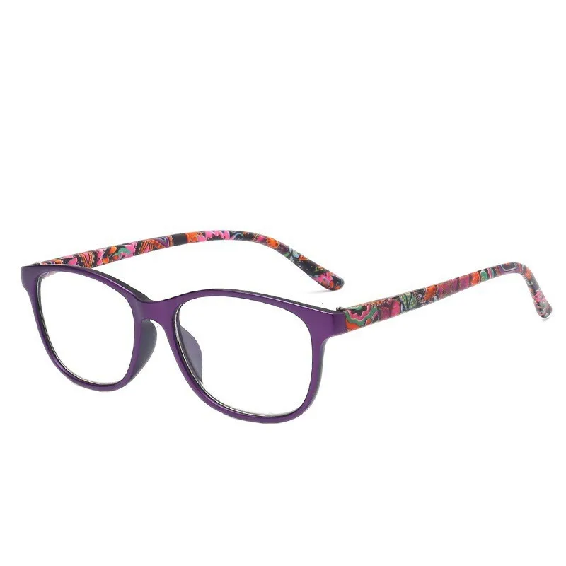 Vintage Women Reading Glasses Flower Print Resin Read Anti Blue Light Eyeglasses Magnifying Presbyopic Eyewear +1.0~+4.0