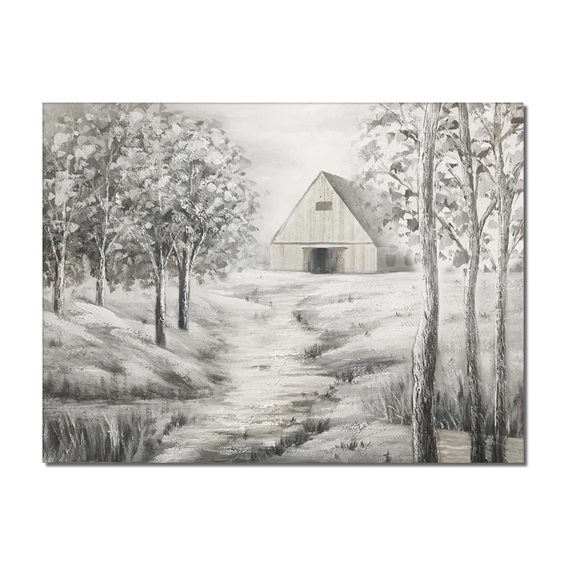 Customized High Quality Cotton 100% Hand Painted Tree Landscape Oil Painting For Decor