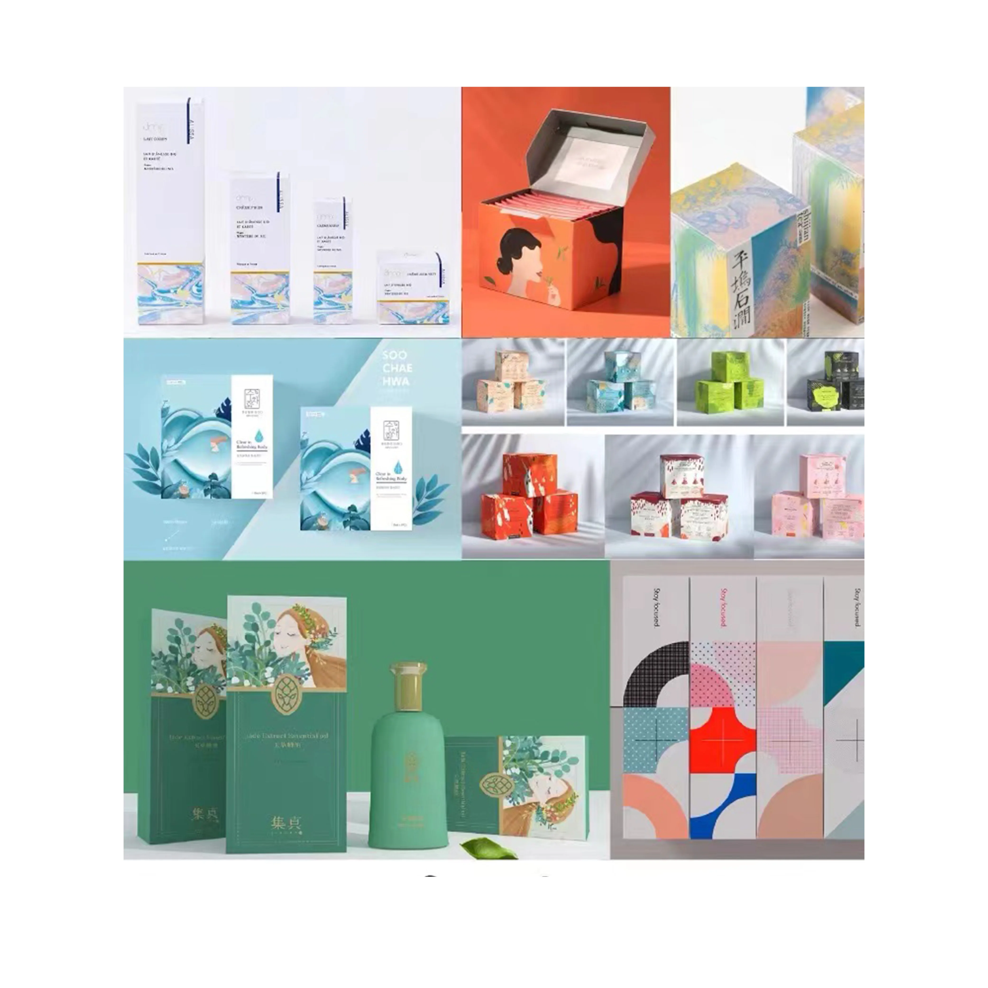 Factory custom printing logo jewellery eye lash avocado lingerie pen mobile case cable fake nail packaging box fancy