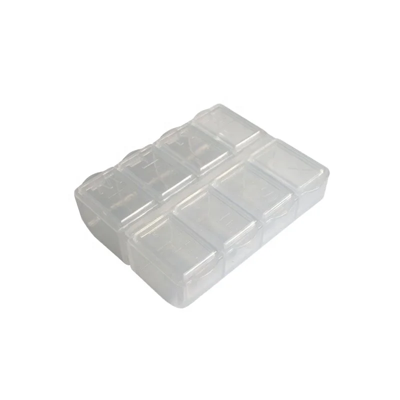 Высокое качество 8 отсеков Мини Портативная Экологически чистая прозрачная пластиковая коробка для таблеток
