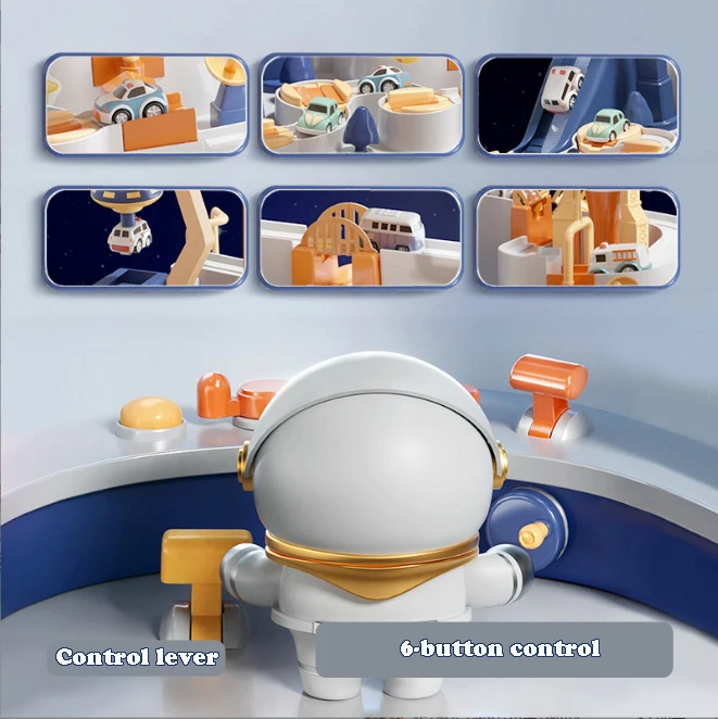 2024 Hot Selling Space Theme Gravity Sliding Mini Track Car Splicing Track Slot Car Set Toy with 4 Car