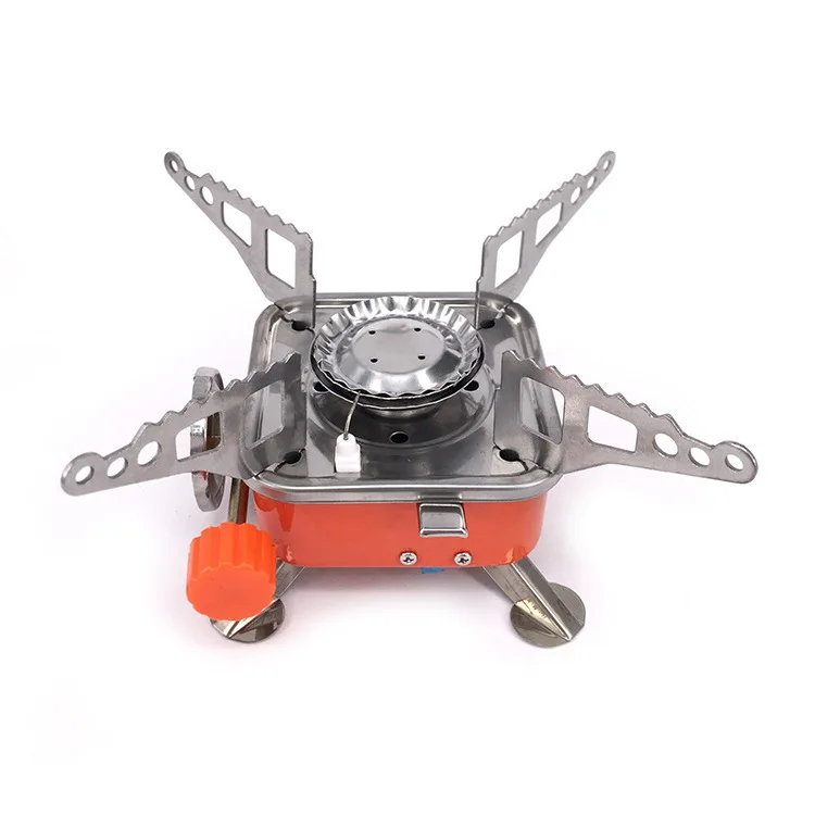 2022 Ultralight Camping Stove Portable Mini Outdoor Folding Metal Camping Gas Stove Windproof Furnace Burner Backpacking Hiking