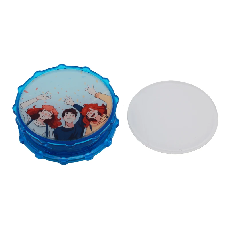 Qualisub Personalized High Quality Plastic Herb Grinder Sublimation blank Herb Grinder two Acrylic sheet for DIY print