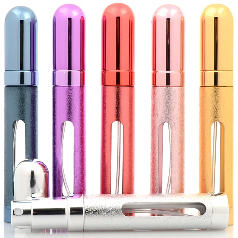 12ml aluminum atomizer round refillable pocket portable refillable perfume bottle mini aluminum perfume spray atomizer bottles