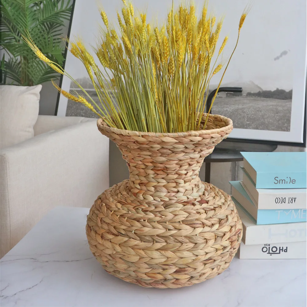 modern luxury wedding table vase cheap wholesale home decor rattan flower vase for home decor