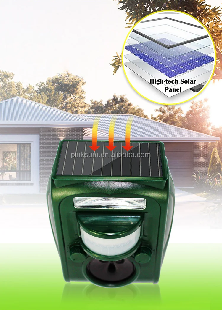 Great House GH-501 Solar Ultrasonic Animal Repellent Solar Powered Animal Repeller