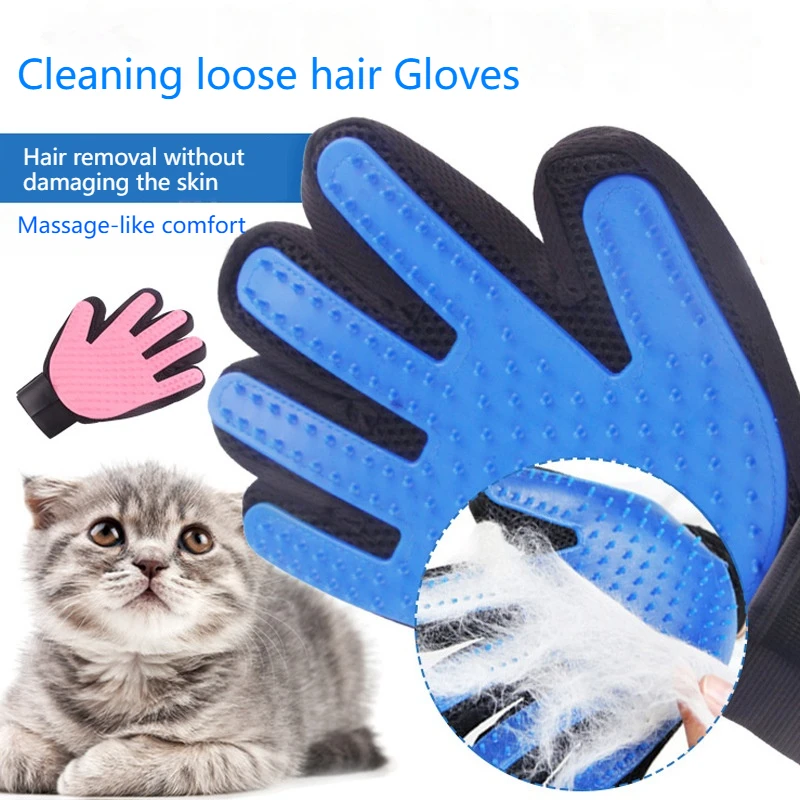 Pet Cat Grooming Brush Hair Remove Glove Cat Dog Cleaning Massage Deshedding Tool cat  Gloves accessories