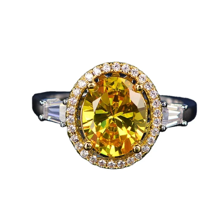 Sevenajewelry SAJR0046 Italian Style 18k Solid Gold Plating Diamond Rings,Gold Filled Wedding Yellow Cz Rings