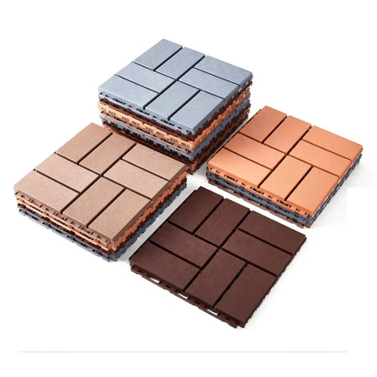 Balcony Garden Terrace Splicing Decking Floor Interlocking Plastic Deck Tiles