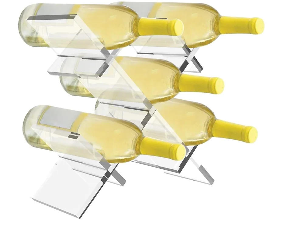 acrylic Acrylic Liquor Bottle Display LED Shelf - 2 Step Multicolor Lighted Bar Stand 16 inch