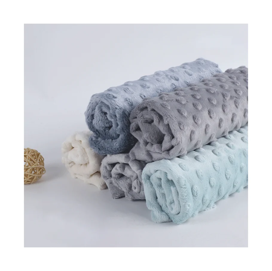 Hot 100% Polyester Super Soft Breathable Minky Dimple Dot Bedding Fabric For Blankets Bedding Home Textile