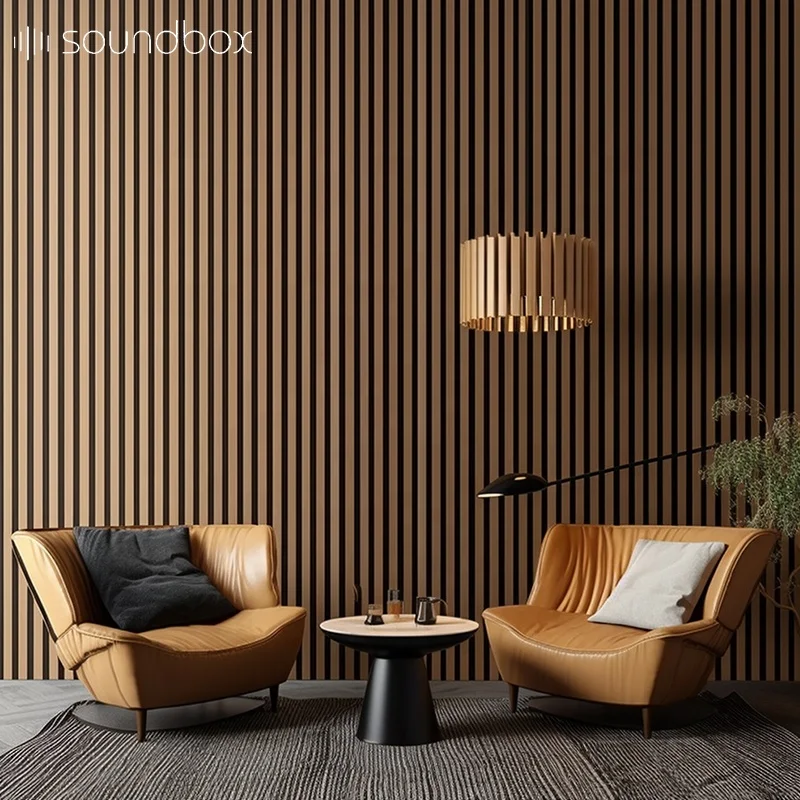 Soundbox home decorative panel  3d wall panel mdf soundproof  W150*H2400mm acoustic wall panel for sale