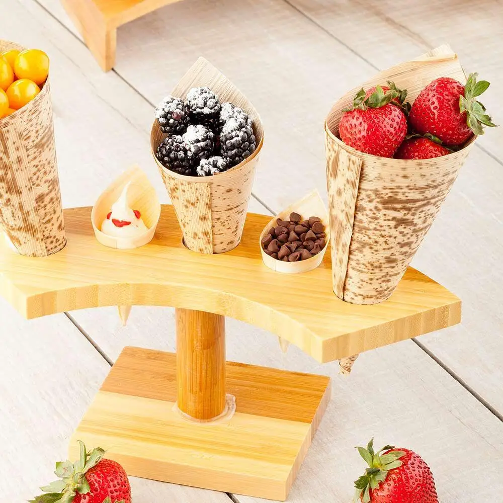 Hot pretty disposable bamboo plates palm leaf dinnerware biodegradable dinner