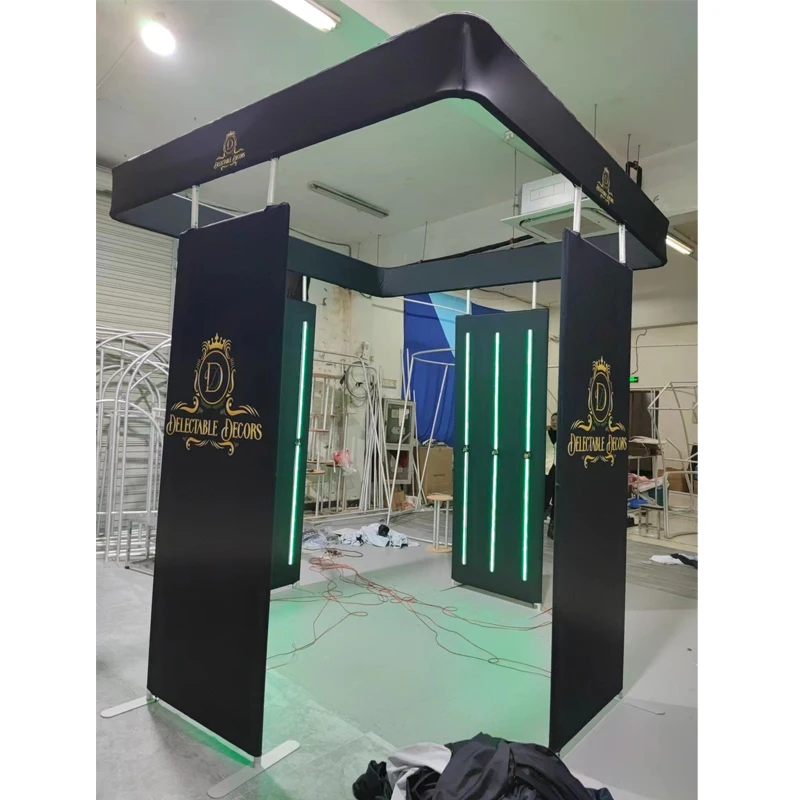 360 Photo Booth Enclosure Cube Tent Portable Vogue Photo Booth Inflable Photo Booth Enclosure Backdrop With Color Led Lights