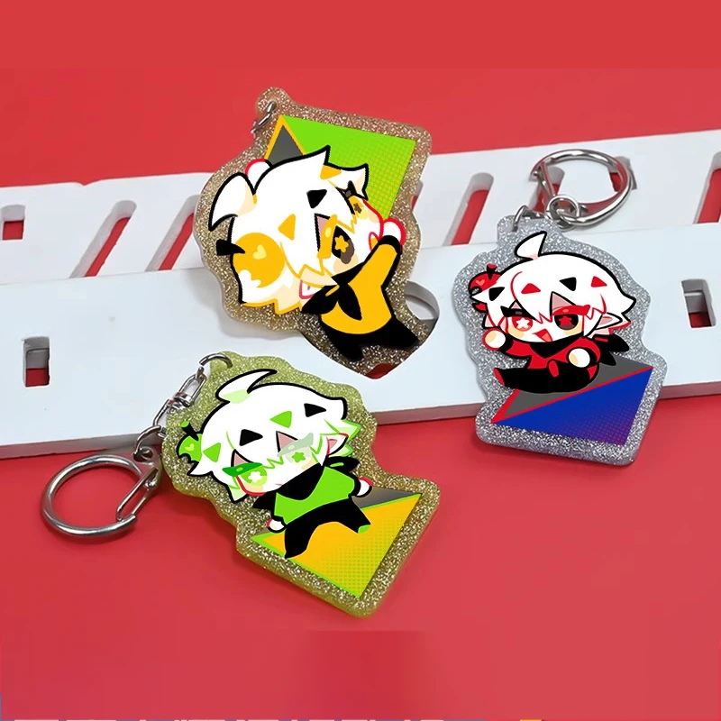 Custom Clear Acrylic Keychain Logo Cartoon Epoxy Keychain Charm Pin Stand Plastic Key Chain Anime Acrylic Keychain Custom