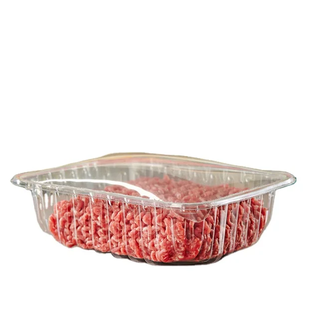 2023 hot selling PET Clear vacuum formed plastic tray for fruit vegetable salad meat for sales