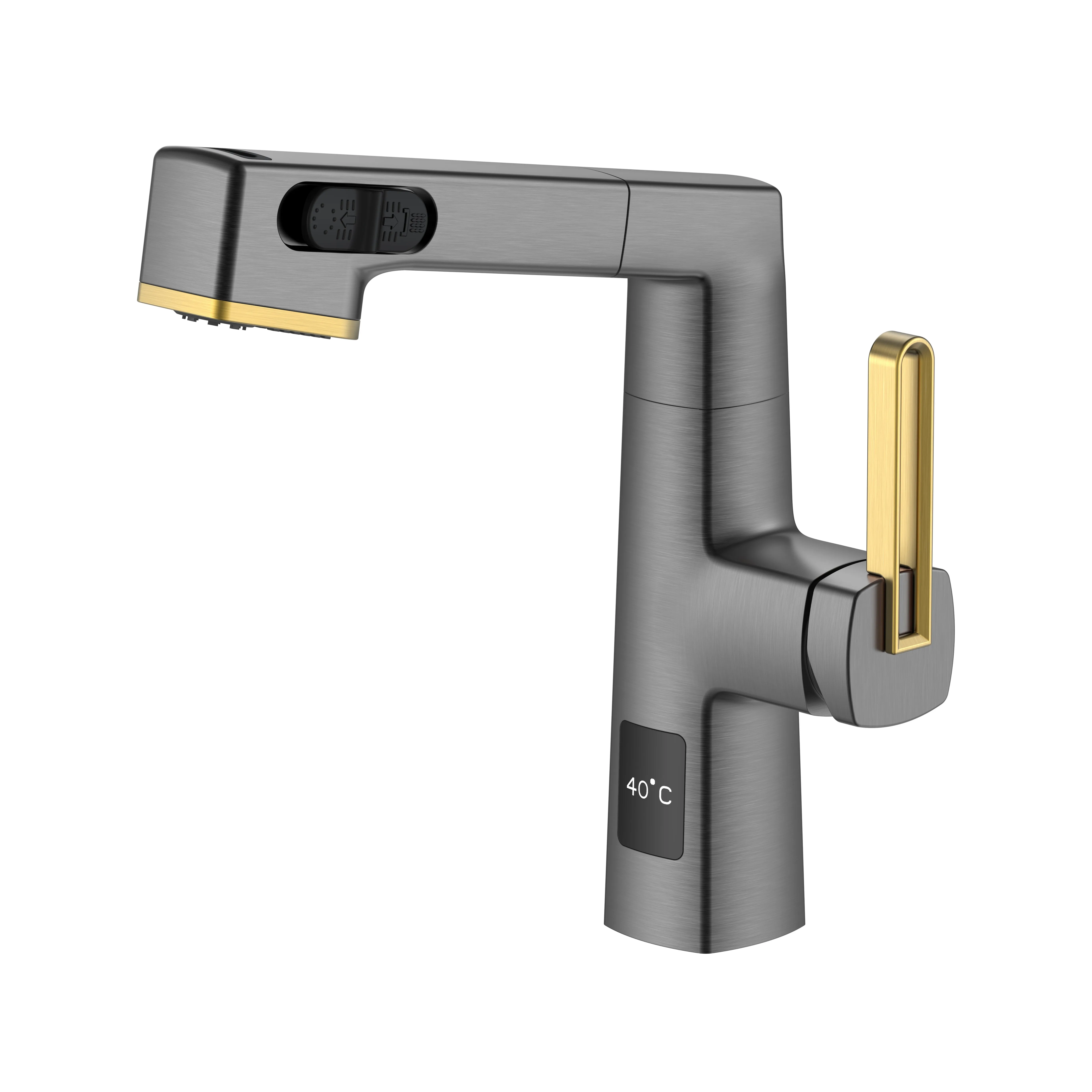 Factory Temperature Digital Display Luxury Water Faucet Modern Bathroom Faucets Mixers Taps For Hotel Bathroom