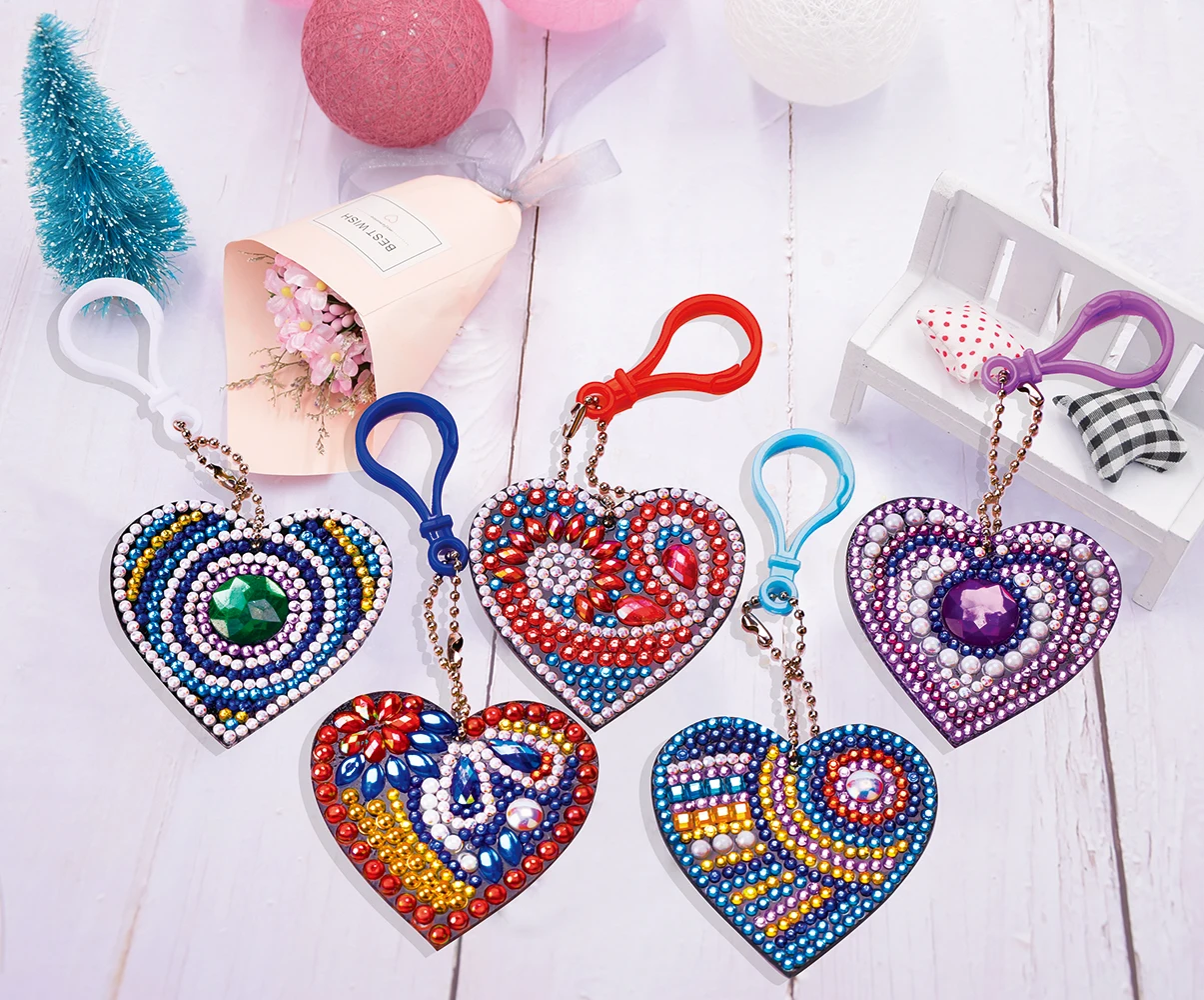 Diamond Love Custom Logo Other Chains Rings Spray Bottle Shape Bike Bottle Opener shape Diamond Painting Key Chain