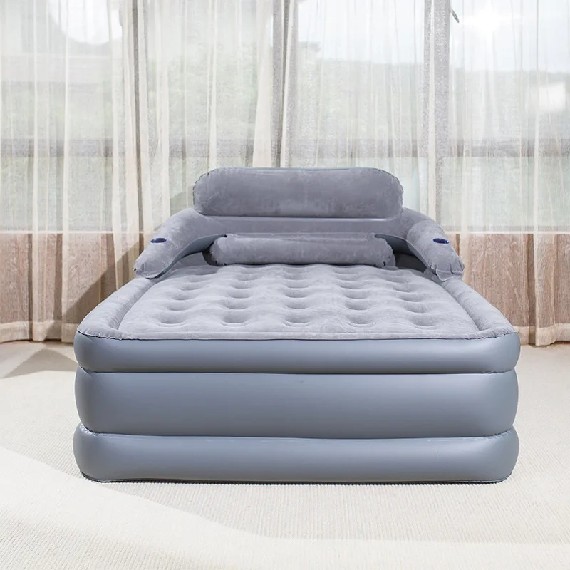 Airbed Wth Headboard Queen Size Air Mattress With Built in Pump Inflatable Airbed