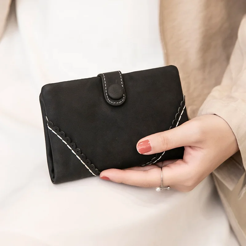 MIYIN The latest wallet women short wallet Korean version buckle card holders Pocket Wallet ladies purse coin ladies cultch bags