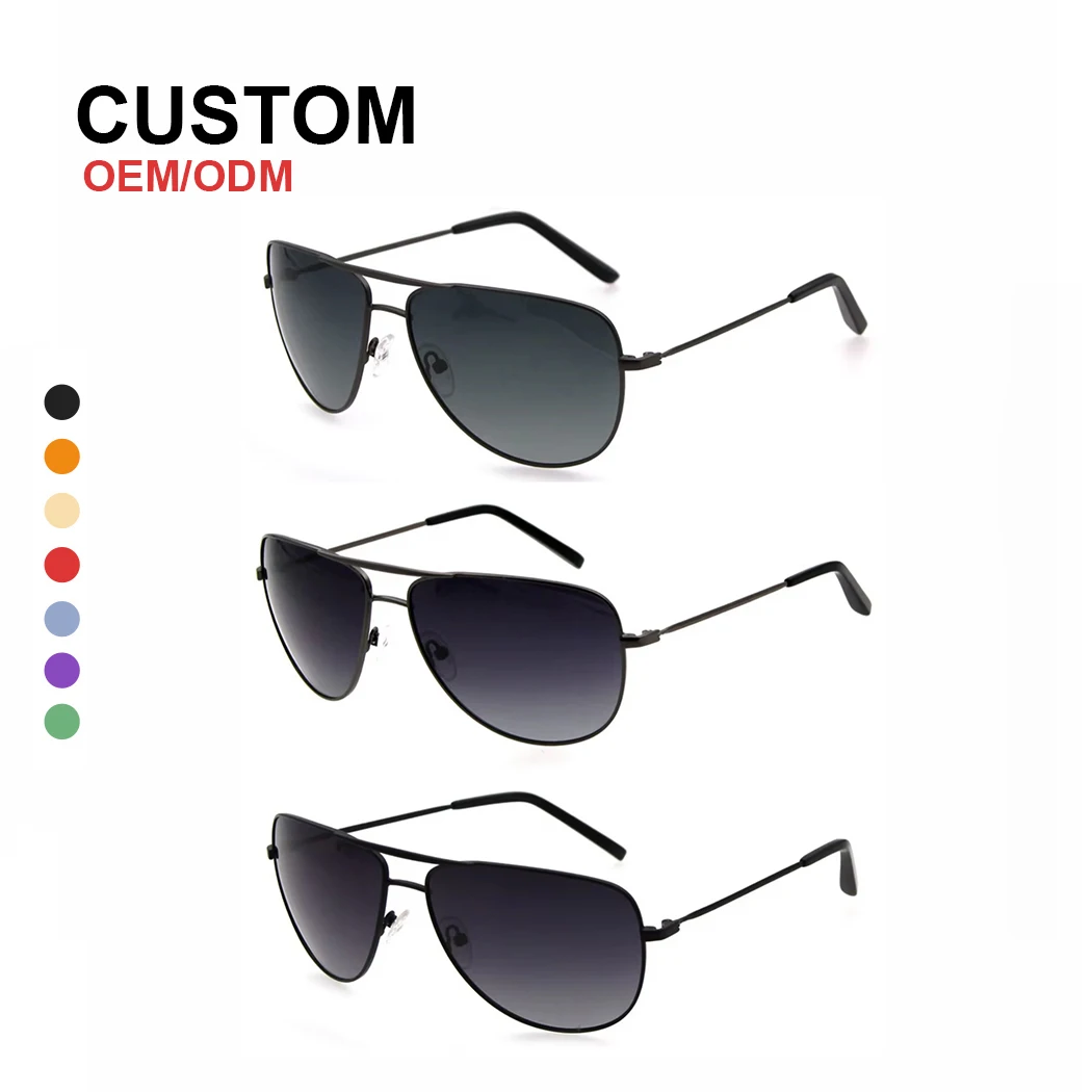 TAC polarized lens large metal sunglasses men