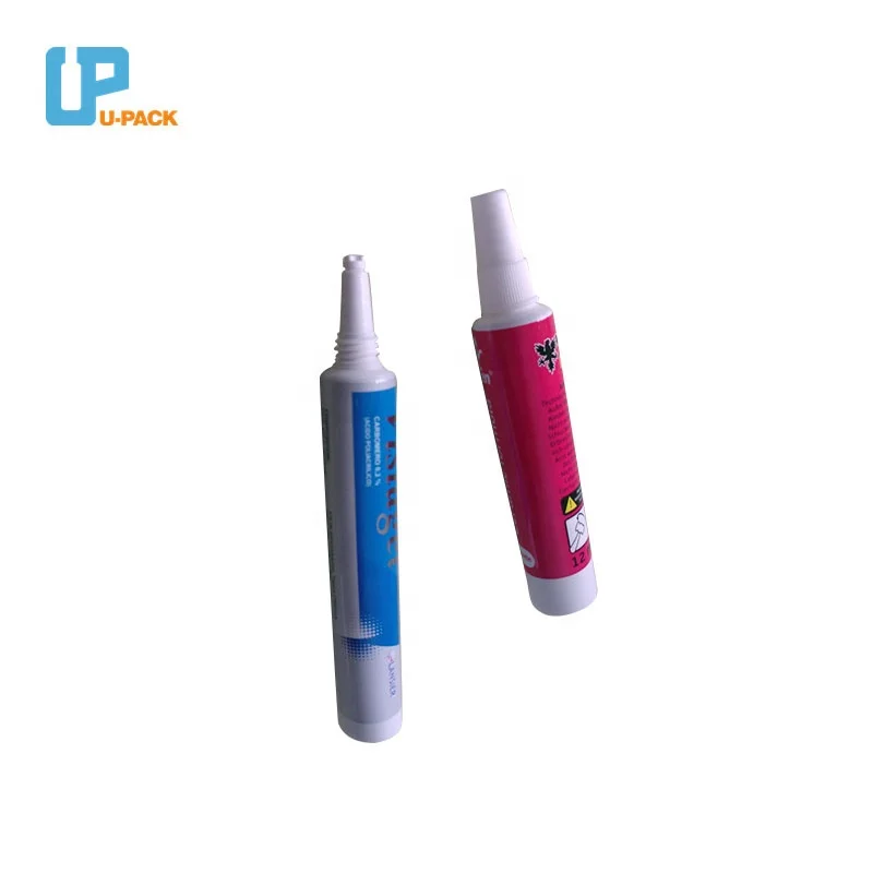 Blind orifice ABL Laminated Nozzle Medicine Ointment Plastic Tube with Bullet Cap Cosmetic Acne Tube Packaging with Nozzle Tip