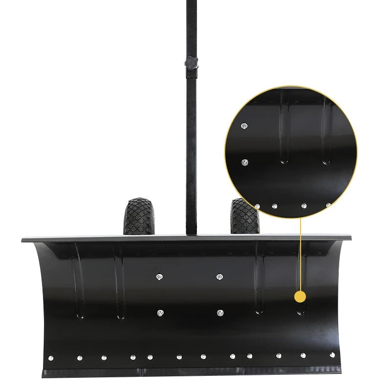 HYSTIC Single handle  Push Snow Shovel plastic Snow Shovel With Wheels aluminum Square Snow Shovel