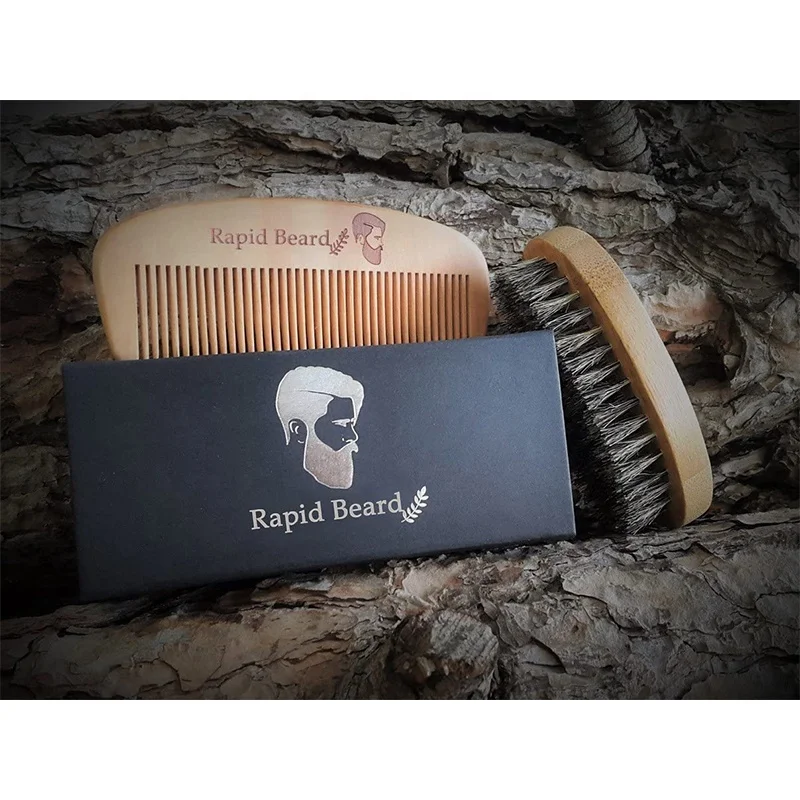 Wholesale private label oem folding comb and beard brush travel kit