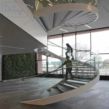 double beam curved staircase,curved staircase,curved arc staircase