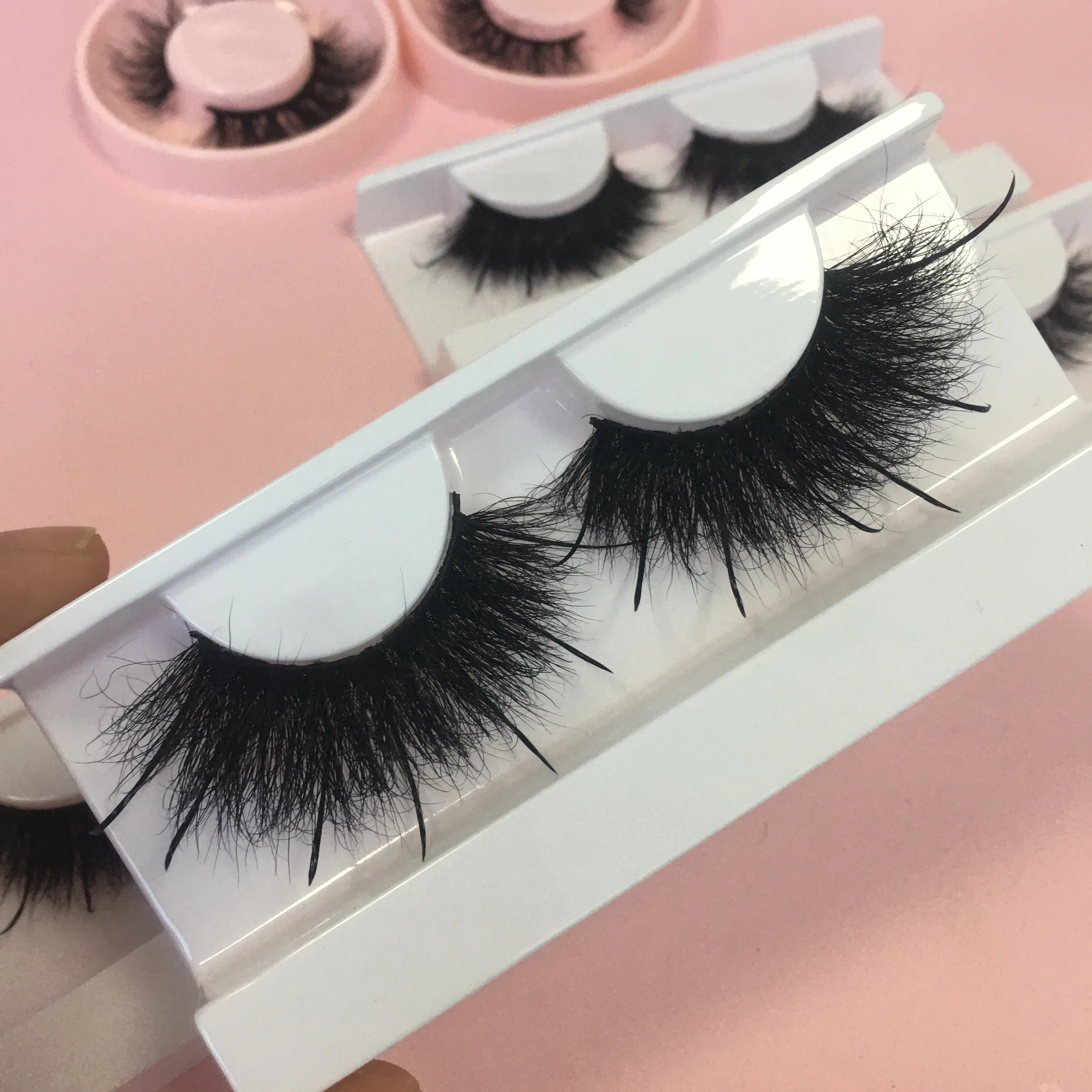 Factory Oem 100% Real Mink Fur Strip Eyelashes 3D 25mm Full Strip Eyelashes with Private Label Wholesale Vendor