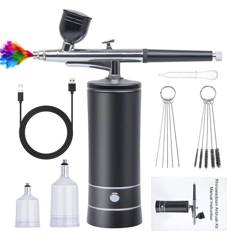 Wholesale Professional Hair Color Cordless Cake Airbrush Nail Makeup Airbrush Facial Hydrating Machine Spray Gun Kit With Paint