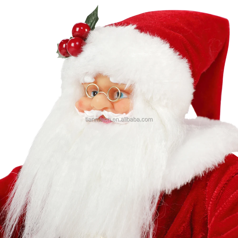 45cm santa claus sitting on tricycle lighting christmas decoration figurine collection fabric holiday festival custom item